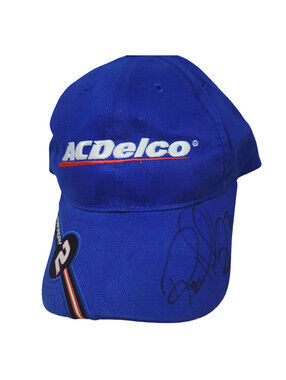 Vintage AC Delco Ron Hornaday 2 Signed Autographed Nascar Blue Hat